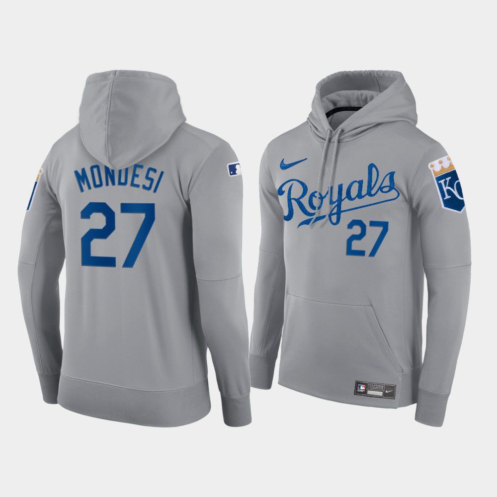 Men Kansas City Royals #27 Mondesi gray hoodie 2021 MLB Nike Jerseys->kansas city royals->MLB Jersey